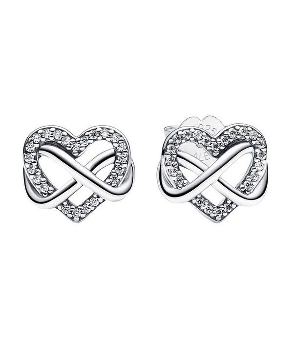 Pandora Sparkling Infinity Heart Stud örhängen 292667C01 för kvinnor