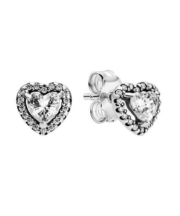 Pandora Elevated Heart Stud Örhängen 298427C01 För kvinnor