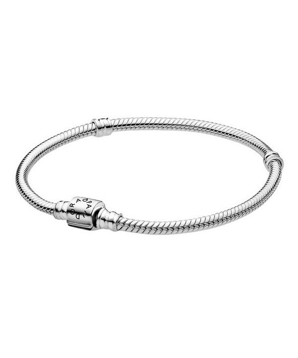 Pandora Moments Barrel Spänne Snake Chain Armband 598816C00-20 för kvinnor