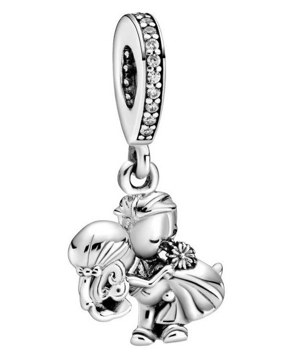 Pandora gifta par Sterling Silver Dingla Berlock med klar Cubic Zirconia 798896C01 för kvinnor