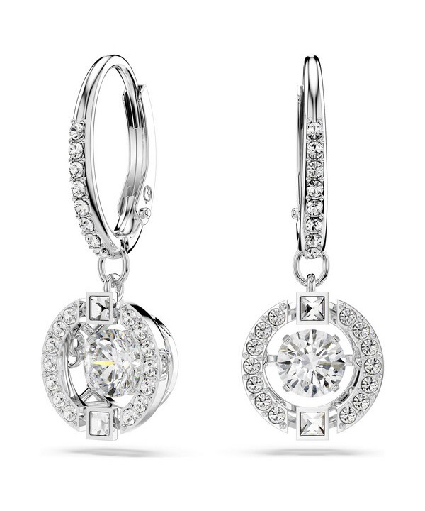 Swarovski Una Rhodium Pläterade Och Zirconia Drop Örhängen 5504652 För Kvinnor