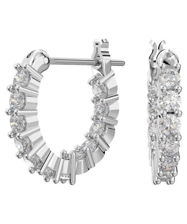 Swarovski Matrix Vittore Rhodium Plated And Zirconia Hoop Örhängen 5562126 För kvinnor