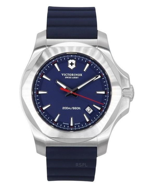 Victorinox Swiss Army INOX gummirem Blue Dial Quartz Diver&#39,s 241688-1 200M herrklocka