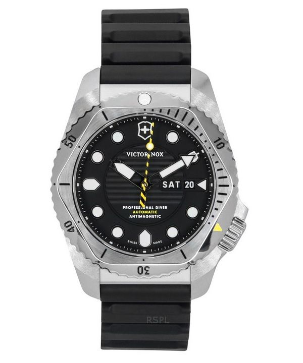 Victorinox Swiss Army Dive Pro gummirem Black Dial Automatic Diver&#39,s 241994 300M herrklocka