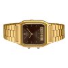 Casio Vintage Analog Digital Gold Tone Rostfritt stål Brun Urtavla Quartz AQ-230GA-5A unisexklocka