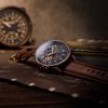 AVI-8 Hawker Hurricane Classic Chronograph Läderrem Admiral Blue Dial Quartz AV-4011-0O herrklocka