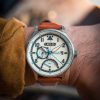 AVI-8 Hawker Hurricane Mckellar Dual Time Brun Beige Läderrem Krämurtavla AV-4101-0C Quartz Herrklocka med extra rem