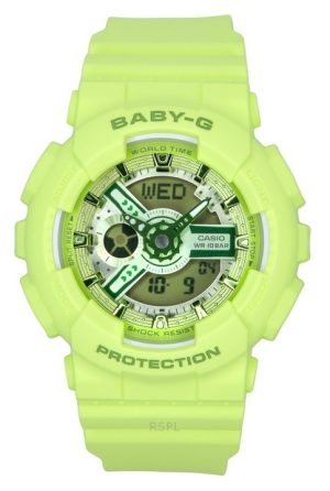 Casio Baby-G Analog Digital Grön Resin Armband Grön Urtavla Quartz BA-110YK-3A 100M Damklocka