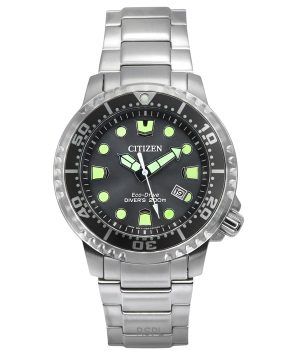 Citizen Promaster Dive Eco-Drive rostfritt stål grå urtavla Diver&#39,s BN0167-50H 200M herrklocka