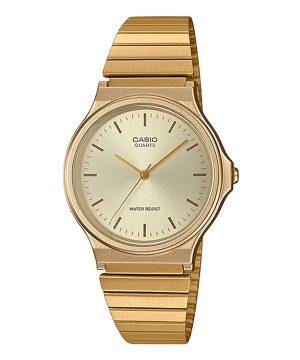 Casio Analog Gold Tone Rostfritt stål Champagne Urtavla Quartz MQ-24G-9E Herrklocka