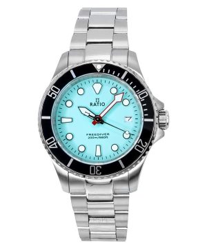 Ratio FreeDiver Sapphire Rostfritt stål Ice Blue Dial Quartz RTF032 200M herrklocka