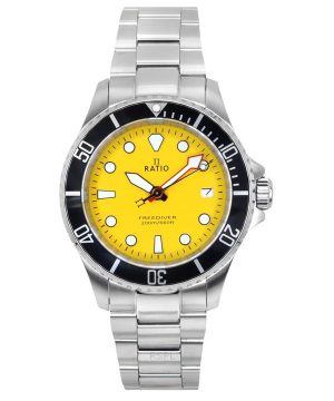 Ratio FreeDiver Sapphire Rostfritt stål Gul Urtavla Quartz RTF034 200M herrklocka