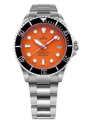 Ratio FreeDiver Sapphire Rostfritt stål Orange Urtavla Automatisk RTF045 200M herrklocka