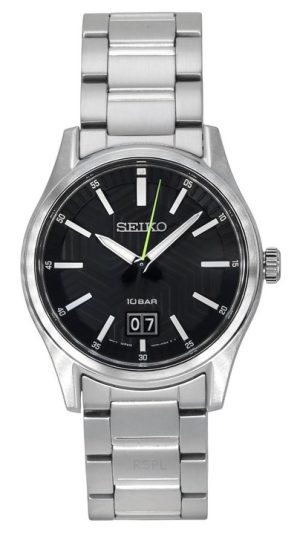 Seiko Analog Rostfritt Stål Svart Urtavla Quartz SUR535P1 100M Herrklocka