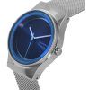 Renoverad Skagen Sol Rostfritt stål Mesh Ocean Blue Dial Solar Powered SKW3024 Damklocka