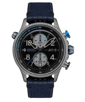 Renoverad AVI-8 Hawker Hunter Colerne Duke Chronograph Black Dial Quartz AV-4080-02 herrklocka