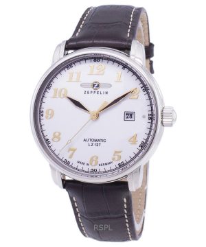 Renoverad Zeppelin LZ127 Graf White Dial Germany Made Automatic 76561 Herrklocka