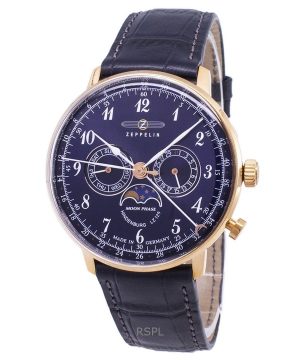 Renoverad Zeppelin LZ 129 Hindenburg Blue Dial Germany Made Quartz 70383 Herrklocka