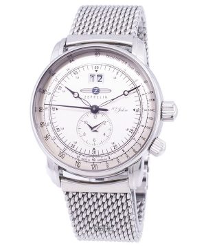 Renoverad Zeppelin 100 Years ED.1 Silver Dial Germany Made Quartz 7640M1 Herrklocka