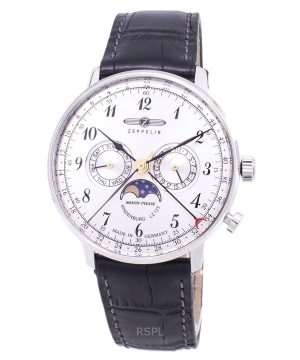 Renoverad Zeppelin LZ 129 Hindenburg Silver Dial Germany Made Quartz 70361 Herrklocka