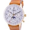 Renoverad Zeppelin Hindenburg LZ129 Moon Phase White Dial Quartz 70391 Damklocka