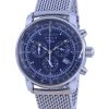 Renoverad Zeppelin 100 Jahre Ed.1 Chronograph Blue Dial Quartz 7680M3 herrklocka