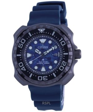 Renoverad Citizen Promaster polyuretanrem Blue Dial Eco-Drive Diver's BN0227-09L 200M herrklocka