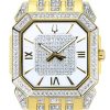 Bulova Octava Crystal Accenter Guldton Rostfritt stål Silver Urtavla Quartz 98A295 Herrklocka