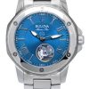 Bulova Marine Star Rostfritt stål Öppet hjärta Blå Urtavla Automatisk 98L317 100M Damklocka