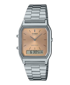 Casio Vintage Analog Digital Light Kopparurtavla Dual Time Quartz AQ-230A-4AMQY unisexklocka