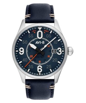 AVI-8 Spitfire Smith Birmingham Läderrem Blue Dial Automatisk AV-4090-02 herrklocka