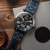 AVI-8 Dambuster Chadwick Meca-Quartz Koboltblå läderrem Blue Dial AV-4113-01 Herrklocka