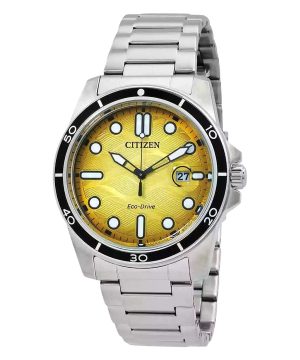 Citizen Marine rostfritt stål Gul urtavla Eco-Drive AW1816-89X 100M herrklocka