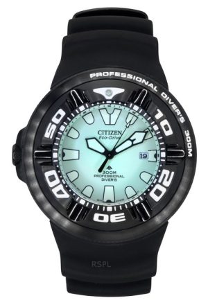 Citizen Promaster PU-rem Green Dial Eco-Drive Diver&#39,s BJ8055-04X 300M herrklocka