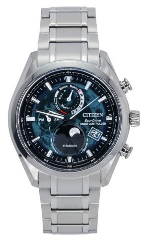 Citizen Radiostyrd månfas Super Titanium Green Dial Eco-Drive BY1010-81X 100M herrklocka