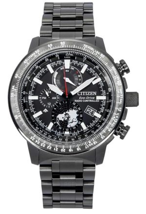 Citizen Promaster Geo Trekker Rostfritt stål Svart Urtavla Eco-Drive BY3005-56G 200M Pilotklocka för män