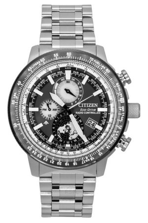 Citizen Promaster Geo Trekker Rostfritt stål Grå Urtavla Eco-Drive BY3006-53H 200M Pilotklocka för män