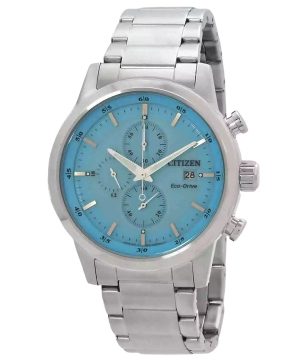 Citizen Chronograph rostfritt stål Blue Dial Eco-Drive CA0748-80L 100M herrklocka