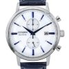 Citizen Eco-Drive Chronograph Läderrem vit urtavla CA7069-16A herrklocka