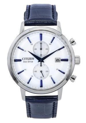 Citizen Eco-Drive Chronograph Läderrem vit urtavla CA7069-16A herrklocka