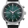 Citizen Eco-Drive Chronograph Läderrem Grön Urtavla CA7069-24X Herrklocka