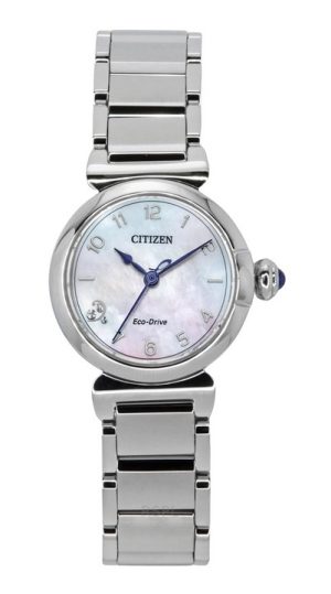 Citizen L Mae Diamond Accenter Rostfritt stål Pärlemorskiva Eco-Drive EM1130-83D Damklocka