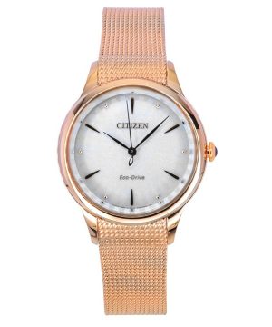 Citizen L Rose Gold Tone Rostfritt stål Vit Urtavla Eco-Drive EM1153-88A Damklocka