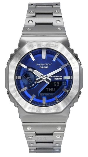 Casio G-Shock Analog Digital Full Metal Smartphone Link Blue Dial Solar GM-B2100AD-2A 200M Herrklocka