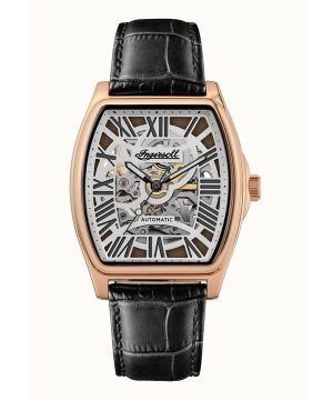 Ingersoll The California Läderrem Cool Grey Skeleton Dial Automatisk I14201 Herrklocka