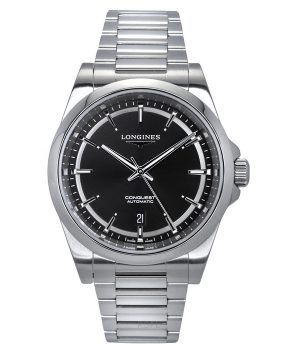 Longines Conquest Rostfritt stål Sunray Black Dial Automatisk L3.830.4.52.6 100M herrklocka