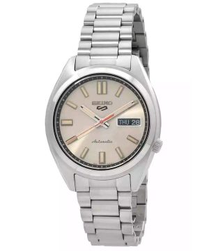 Seiko 5 Sports SNXS Series Rostfritt stål Beige Urtavla Automatisk SRPK91K1 100M Herrklocka