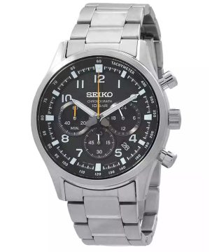 Seiko Discover More Sport Chronograph Rostfritt stål Svart Urtavla Quartz SSB447P1 100M herrklocka