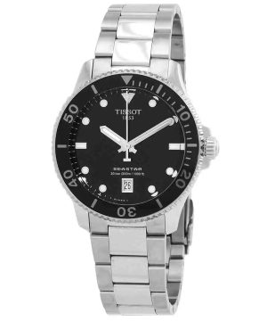 Tissot T-Sport Seastar 1000 rostfritt stål Black Dial Quartz Diver&#39,s T120.410.11.051.00 300M herrklocka