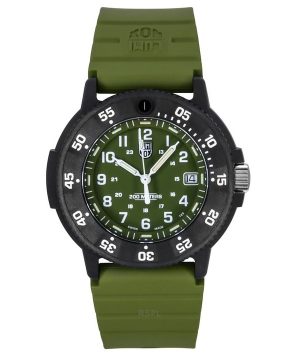 Luminox Original Navy Seal gummirem Grön Urtavla Quartz Diver&#39,s XS.3013.EVO.S 200M Herrklocka